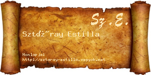 Sztáray Estilla névjegykártya